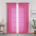 Hot Pink Sheer Curtains 84 Inches Long for 2 Panels Set (Hot Pink / 42"W x 84"L (Pack of 2))