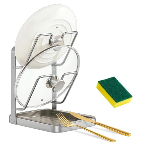 304 Stainless Steel Pot Lid Holder with Drip Tray