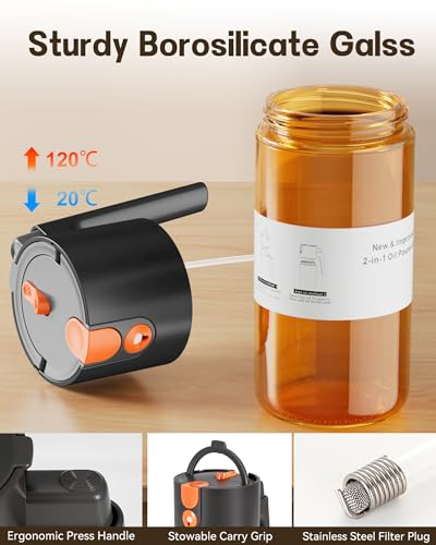 Olive Oil Sprayer & Dispenser for Cooking (Green+Brown Bottle-Black 2PACK)