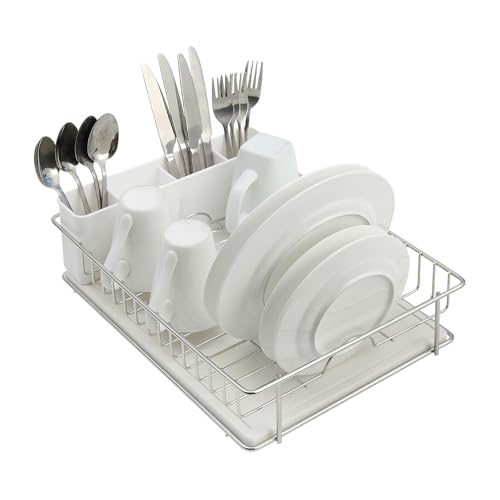 304 Stainless Steel Compact Dish Drying Rack (Silvery-grey)