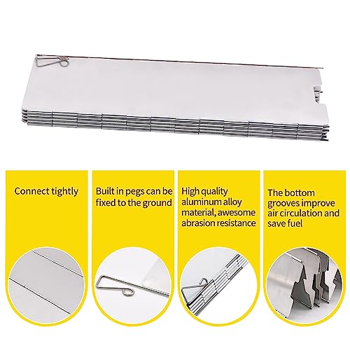 12 Plates Aluminum Stove Windshield with Drawstring Bag (12 Plates)