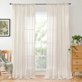 Oatmeal 98 Inches Long Linen Curtains for Living Room (Oatmeal / 52"W x 98"L (Pack of 2))