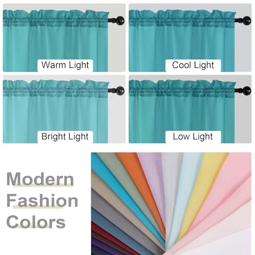Turquoise Sheer Curtain for Bedroom Living Room 78 Inches Long 2 Panels Set (Turquoise / 42"W x 78"L (Pack of 2))