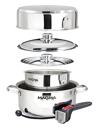 A10-362-2-IND 7 Piece Stainless Steel Nesting Cookware Set (Stainless Steel / 7 Piece)