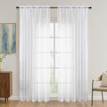 White Sheer Curtains 84 Inches Long 2 Panels Set (White / 59"W x 84"L (Pack of 2))