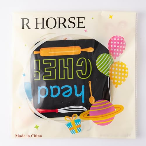 R HORSE Adult Kid Apron and Chef Hat Set (Black)