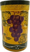 Tuscany Collection Deluxe Mixed Fruit Hand Painted Ceramic Utensil Jar (Deluxe Mixed Fruit)