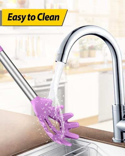 Silicone Soup Ladle and Pasta Spoon Set (Purple)