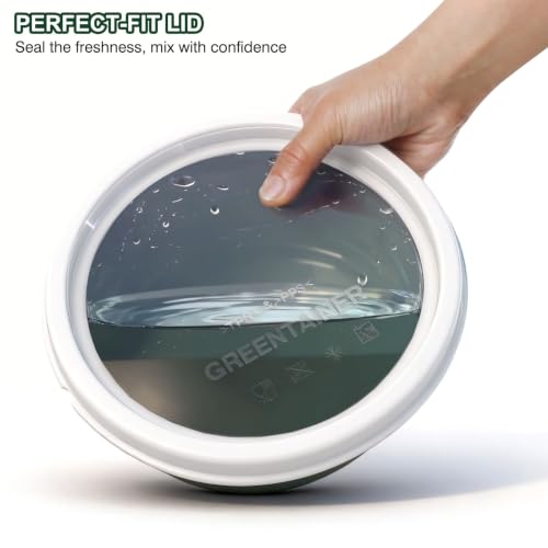 Plastic Mixing Bowls with Lids Set for Kitchen (Green)