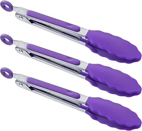 Kitchen Food Tongs (Purple - Mini Tongs Set)