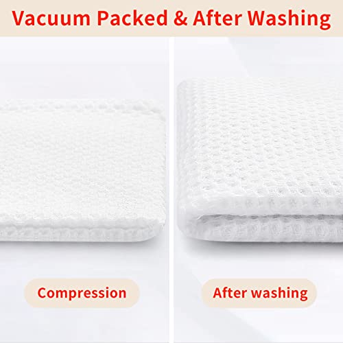 100% Cotton Waffle Weave Kitchen Dish Cloths 18 (White / 12 X 12 - 18 Pack)