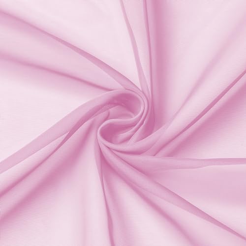 Light Pink Sheer Curtains 63 Inch Length 2 Panels Set (40"W x 63"L (Pack of 2) / Light Pink)