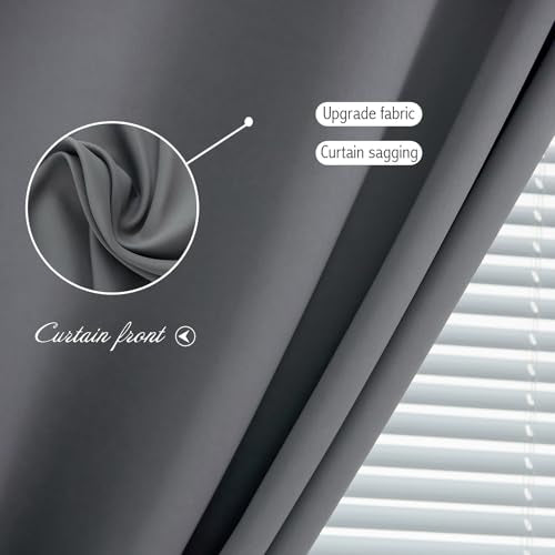 Magic Tape Stick On Curtains Window Shades Pull Down Blackout Window Cover Blackout Curtains for Bedroom No Drillng Self Adhesive Curtains No Rod Small Curtain (59"W x 71"L (Pack of 1) / Grey)