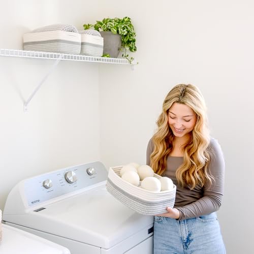 11.8"x8"x4.5” Storage Baskets for Shelves 3 Pack (Off White & Gray & Mixed Gray / 11.8" x 8" x 4.5")