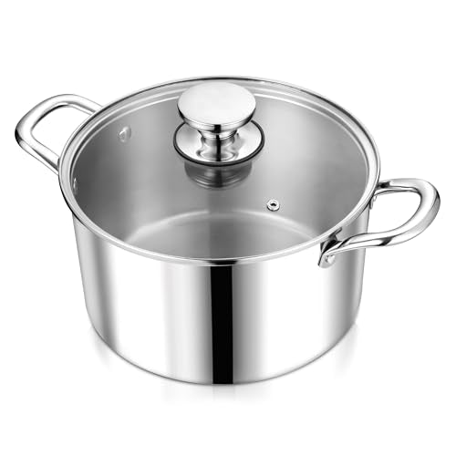 6 Quart Tri Ply Stainless Steel Stock Pot (6 Quarts)