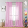 Sheer Curtains 96 Inches Long 2 Panels (Light Pink / 42"W x 96"L (Pack of 2))