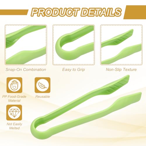 12 Pcs Toaster Tongs (8 Inch / Green)