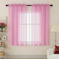 Sheer Pink Curtains for Bedroom Living Room 63 Inch Length 2 Panels (Pink / 42"W x 63"L (Pack of 2))