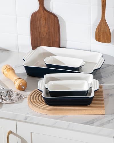 Sweejar Ceramic Bakeware Set of 4 (Navy / Baking dish)