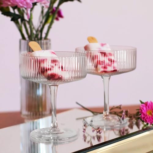 Ribbed Coupe Glasses Set of 6