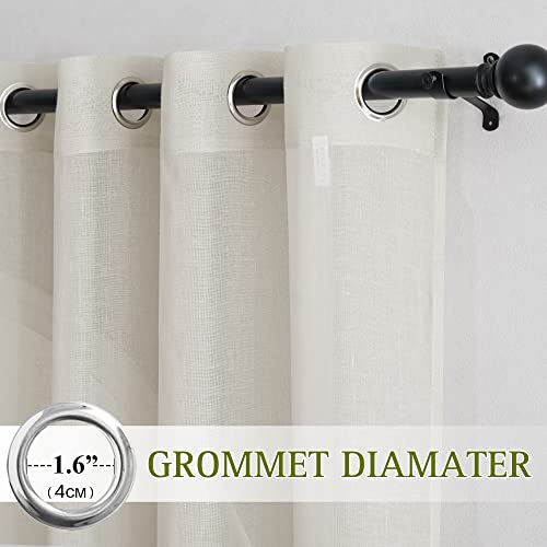 Linen Curtains 135 inches Length for Living Room (52"W x 135"L (Pack of 2) / Natural)