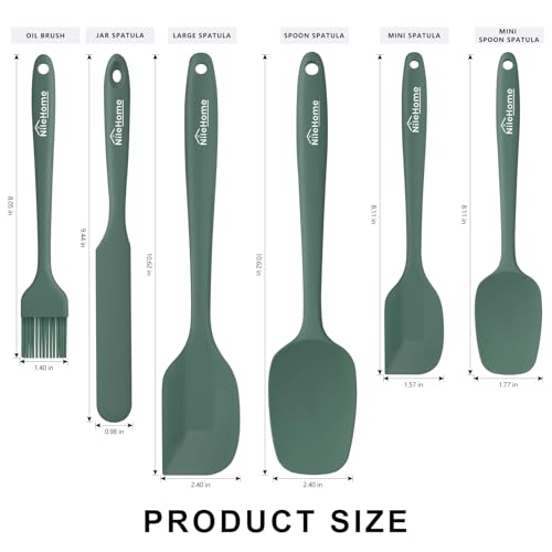 6 Pieces Silicone Spatula Set with Silicone Brush (6 Piece / Green)