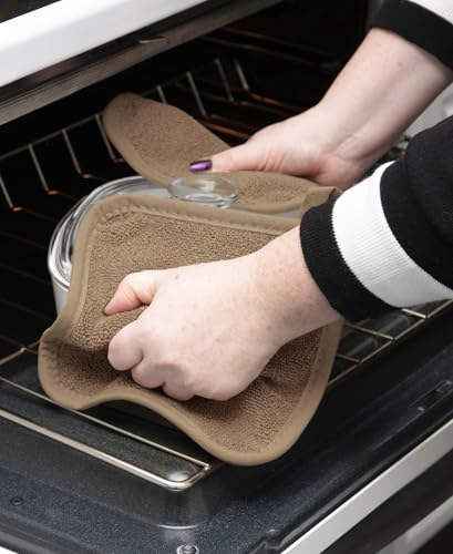 Terry Potholder & Hot Pad (4-Pack Multi-Color / Mocha/Graphite)