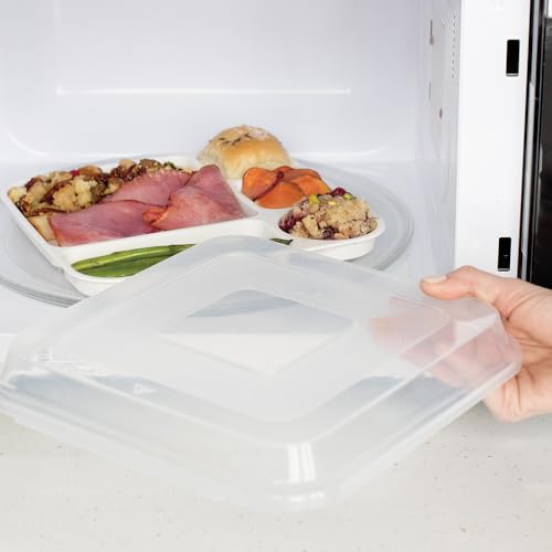 Divided Meal Tray with Lid (Divided Tray with Lid (1-Pack) / White)