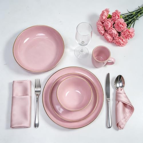 HomeVss 20 Piece Dinnerware Set (Service for 4 - 20pc Set / Pink)