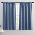 Short Blackout Curtains for Bedroom (Stone Blue / 42"W x 48"L (Pack of 2))