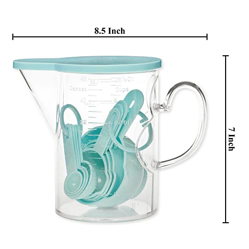 Measuring Cups and Measuring Spoons Set of 10 Pieces (Blue)