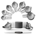 Stainless Steel Measuring Cups & Spoons Set (Black Spoons)