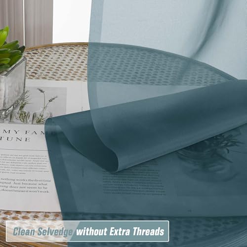Sheer Curtains for Window 96 Inches Long 2 Panels (42"W x 96"L (Pack of 2) / Dusty)