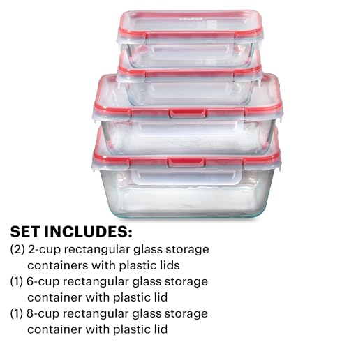Freshlock (4-Pack) Mixed Sized Glass Food Storage Containers Set (4 Pack)