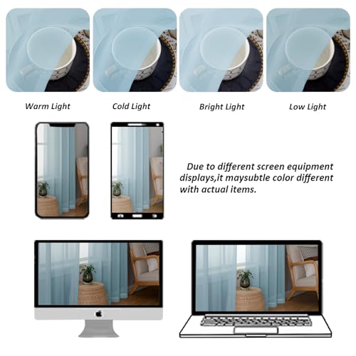 Sky Blue Sheer Curtains 96 inches Long 2 Panels (Sky Blue / 42"W x 96"L (Pack of 2))