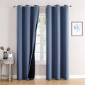 100% Blackout Curtains for Bedroom 84 Inches Long 2 Panels Set (38"W x 84"L (Pack of 2) / Stone Blue)