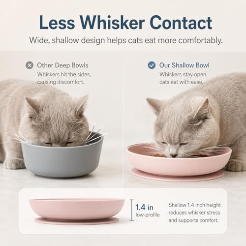 2 Pack Silicone Cat Bowls (SiliconeBowl-PinkBlueset)
