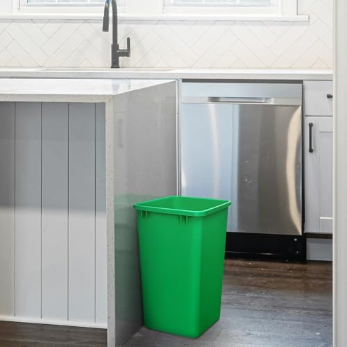 Double Pullout Garbage Trash Cans for Kitchen Cabinets (2 Pack / Green)