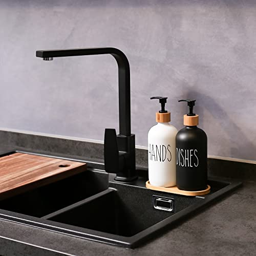 Soap Dispenser Set (Hd Black White & Tray)