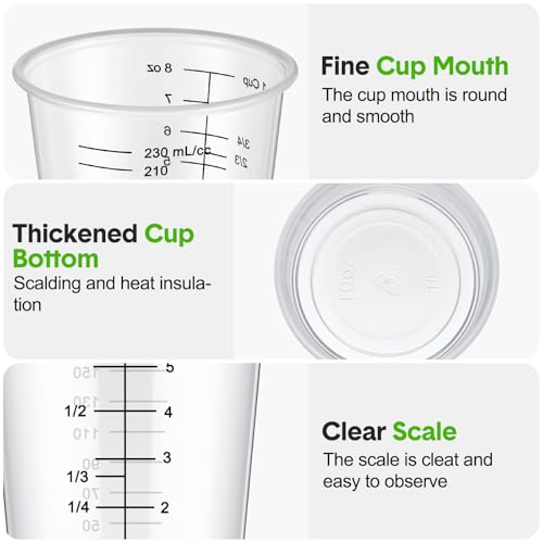 100 Pack 8 oz Disposable Measuring Cups for Resin Epoxy