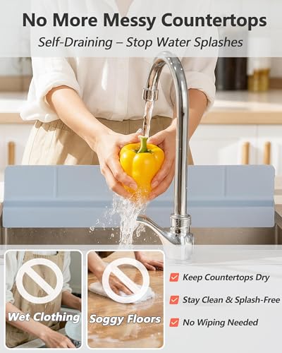 Kitchen Sink Splash Guard 30" 23" 18" Self (Gray / 30" x 3.5")