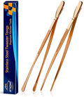 2 Pcs 12 Inch Kitchen Tweezers Cooking Tweezer Tongs Stainless Steel Long Food Tweezers (12+12 Inch / Rose Gold)