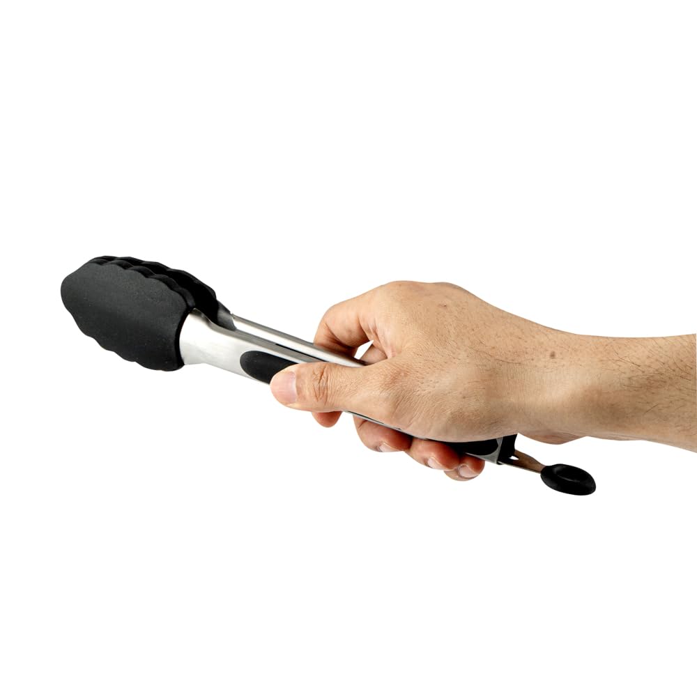 Met Lux 9 Inch Kitchen Tong (9" / Black)
