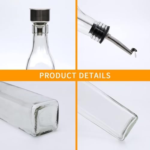 8Pcs 17oz Olive Oil Dispenser Bottle (17oz Stainless Steel Spout)