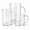 3 Pack Glass Measuring Cup Set (White measuring scale / 3 Pack(1000ml, 500ml, 300ml))