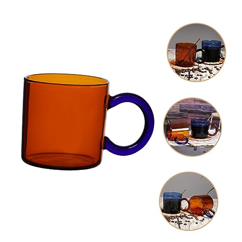 Amber Glass Drinking Cup 250ml Wide Mouth Multi Purpose (Multicolor)