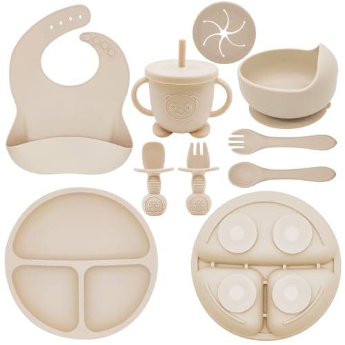 Silicone Baby Feeding Set (Beige)