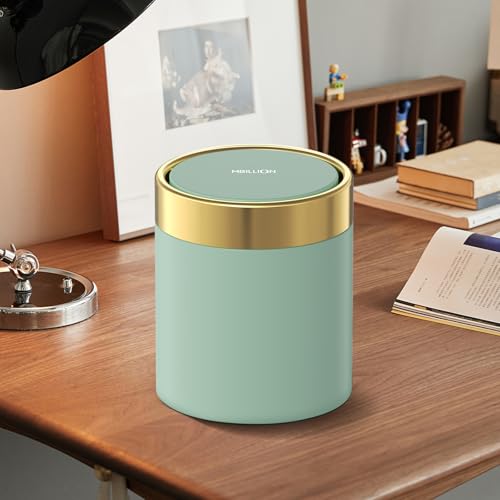 0.4 Gal Light Green Desktop Mini Swing Lid Trash Can (Light Green / 1.5 Liter)