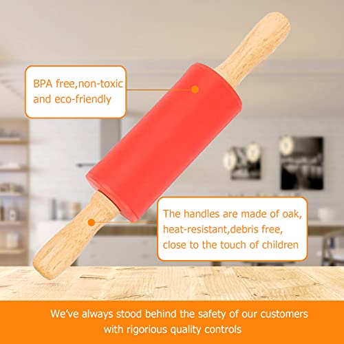 Mini Silicone Rolling Pin for Kids (2 PACK / Blue-Orange)