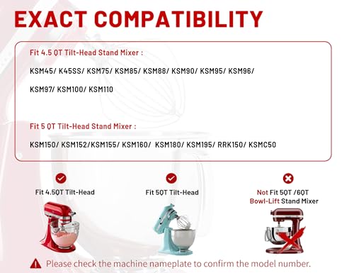K45WW Stainless Steel 6 Wire Whip for KitchenAid 4.5 (Dishwasher Safe)